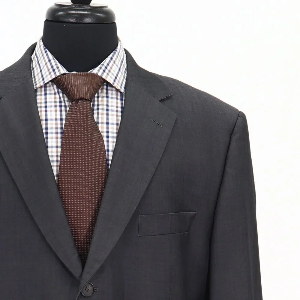 Hugo Boss 46L Gray Solid 3-Button Sport Coat Blazer Jacket G234_5